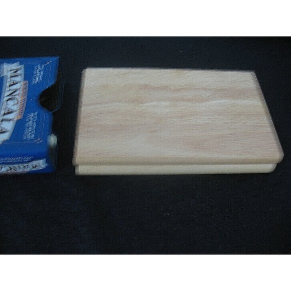 Mancala Folding Board Game With Gemstone Pieces Family Game Solid Wood - Picture 3 of 5